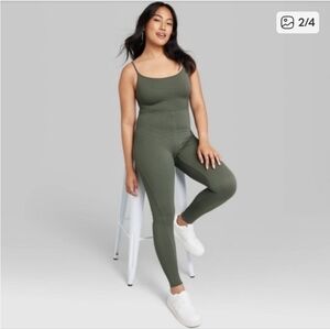 Women's Seamless Bodysuit - Wild Fable Olive Green